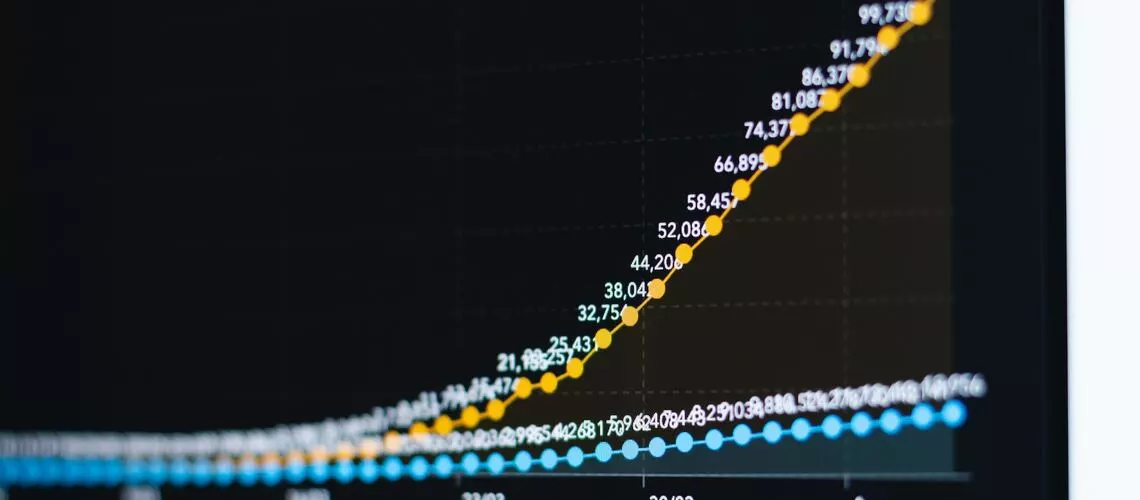 Homes and interest rate graph icon